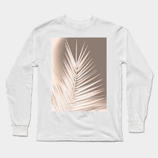 Palm leaf print, earth colors, chalk effect Long Sleeve T-Shirt